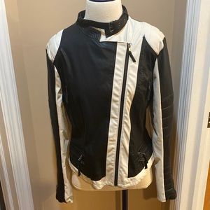 Blank NYC faux leather jacket in black and white-size medium